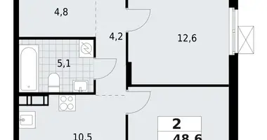 Wohnung 2 zimmer in Wsewoloschsk, Russland
