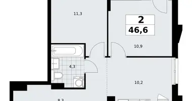 Apartamento 2 habitaciones en Troitsk, Rusia