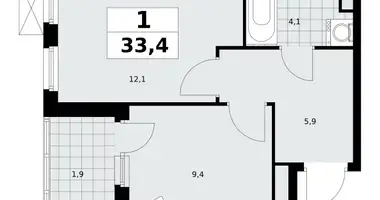 Квартира 1 комната в район Коммунарка, Россия