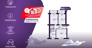 3 room apartment in Salihorsk, Belarus