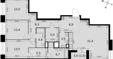 Appartement 3 chambres dans Moscou, Russie