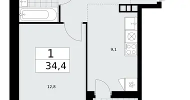 1 room apartment in Kommunarka, Russia
