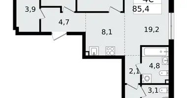 4 room apartment in Vsevolozhsk, Russia