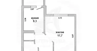 1 room apartment in Muchaviecki sielski Saviet, Belarus