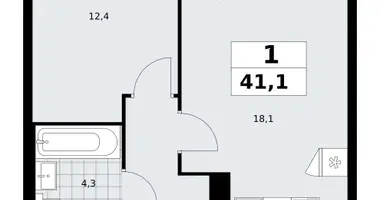 1 room apartment in Kommunarka, Russia