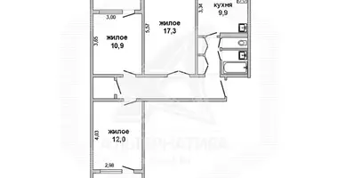 Apartamento 3 habitaciones en Muchaviecki sielski Saviet, Belarús