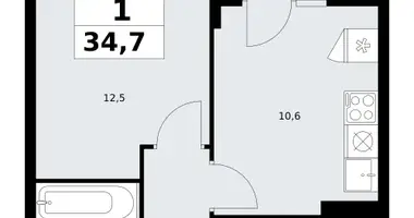 Apartamento 1 habitación en Troitsk, Rusia