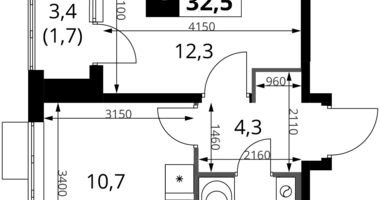 Apartamento 1 habitación en Jimki, Rusia
