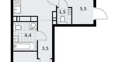 3 room apartment in Kommunarka, Russia
