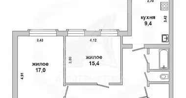 Apartamento 2 habitaciones en Brest, Belarús