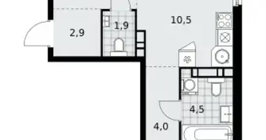 3 room apartment in Kommunarka, Russia