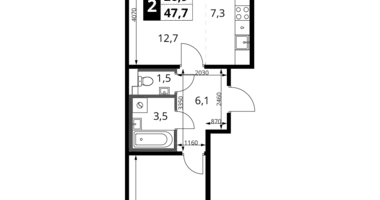 Apartamento 2 habitaciones en Jimki, Rusia
