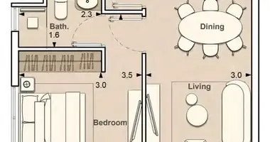 Wohnung 1 Schlafzimmer in Dubai, Vereinigte Arabische Emirate