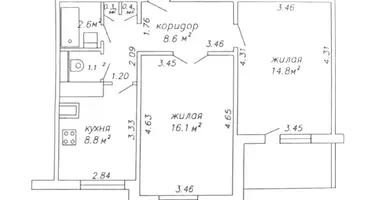 Appartement 2 chambres dans Minsk, Bélarus