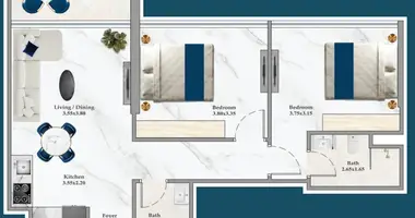 Appartement 2 chambres dans Doubaï, Émirats arabes unis