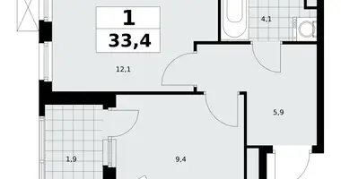 Wohnung 1 zimmer in Kommunarka, Russland