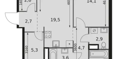 Wohnung 3 zimmer in Moskau, Russland