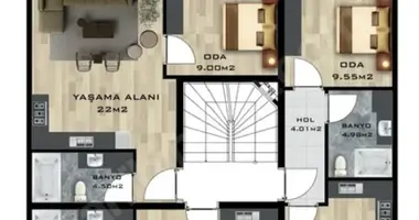 Appartement 2 chambres dans Tepebasi, Turquie