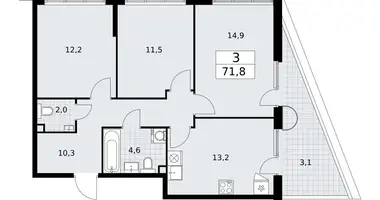 Квартира 3 комнаты в район Внуково, Россия