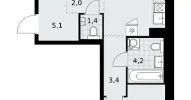Wohnung 2 zimmer in Troizk, Russland