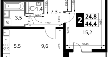 Apartamento 2 habitaciones en Leninsky District, Rusia