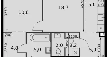 Mieszkanie 2 pokoi w Moskwa, Rosja
