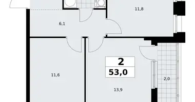 2 room apartment in Kommunarka, Russia