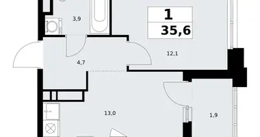 Wohnung 1 zimmer in Kommunarka, Russland