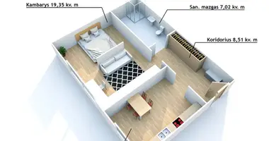 2 room apartment in Vilnius, Lithuania