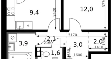 Appartement 1 chambre dans Leninsky District, Russie