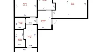 Apartamento 3 habitaciones en Minsk, Belarús