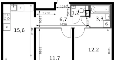 2 room apartment in Leninsky District, Russia