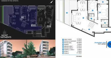 Квартира 3 комнаты в Бар, Черногория