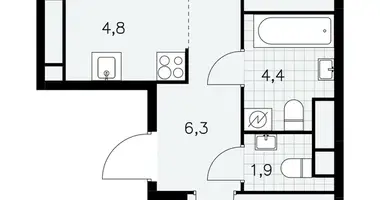 Wohnung 3 zimmer in Moskau, Russland