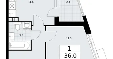 1 room apartment in Vnukovo, Russia