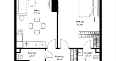 Квартира 1 комната в Москва, Россия