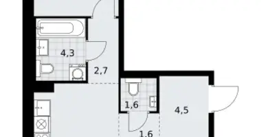 Mieszkanie 2 pokoi w Troick, Rosja