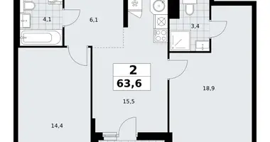 Mieszkanie 2 pokoi w Kommunarka, Rosja