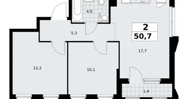 2 room apartment in Troitsk, Russia