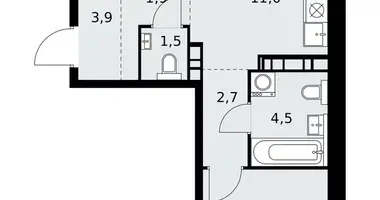 3 room apartment in Kommunarka, Russia