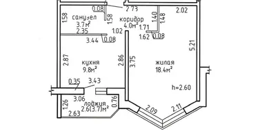 1 room apartment in Barawlyany, Belarus