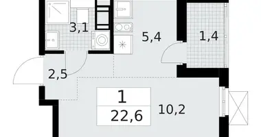 Apartamento 1 habitación en Krasnoye Selo, Rusia
