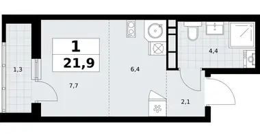 Apartamento 1 habitación en Vnukovo, Rusia