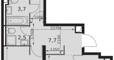 3 room apartment in Moscow, Russia