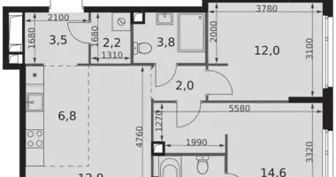 Appartement 3 chambres dans Moscou, Russie