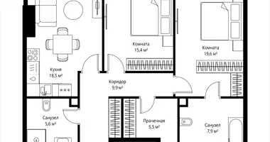 Квартира 2 комнаты в Москва, Россия