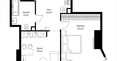 Квартира 1 комната в Москва, Россия