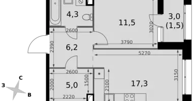 Appartement 1 chambre dans Moscou, Russie