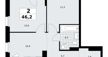 2 room apartment in Kommunarka, Russia