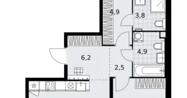 Appartement 2 chambres dans Kommunarka, Russie